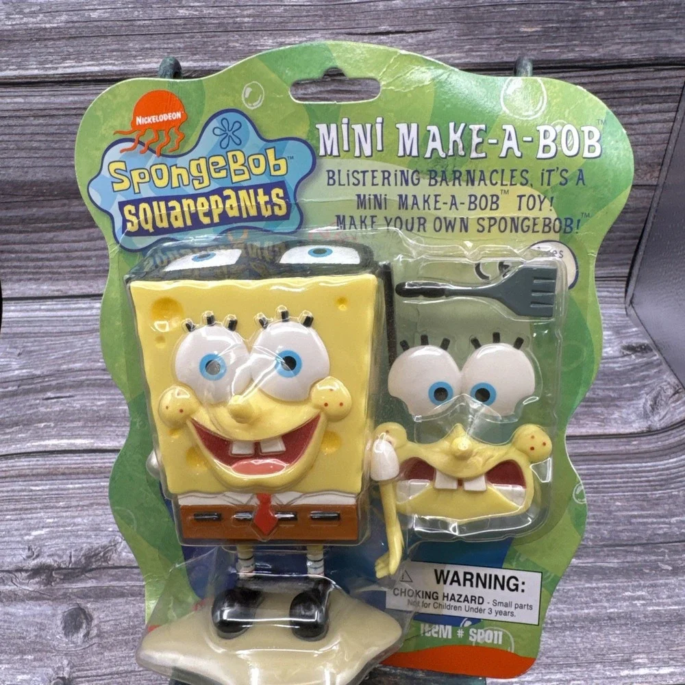 Rare 2002 SpongeBob SquarePants Mini Make A Bob Toy Figure NEW
